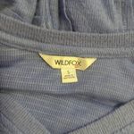 Wildfox  Haley Brushed Long Sleeve V-Neck Top Blue Size Small Exposed Seams‎ Photo 7