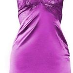 Pretty Little Thing NWT Purple Diamante Strap Lace Cup Satin Shift Dress Photo 0