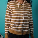 yellow striped zip up hoodie Size L Photo 0