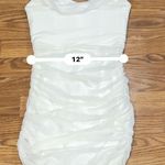 Michael Costello x REVOLVE ruched stain Bardot Mini Dress in Ivory small Photo 2