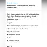 SWIM SOLUTIONS NWT Swan tier ruffled tankini top + skort bottoms 18 Black Photo 15