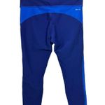 Nike Sz S Running Dri Fit Leggings 2.0 Racer Cropped Blue Colorblock Capri Gym Photo 2