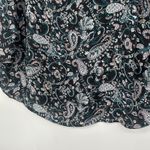 Tahari  Boho Top Blouse Floral Paisley Black Green 3/4 Sleeves Office Size L Photo 4