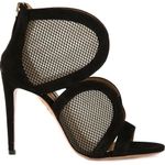Aquazzura Memphis women’s black suede and mesh cutout sandal IT 35 US 5 Photo 1