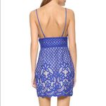 Stylestalker Blue Lani mini dress. Blue lace tan lined deep V spaghetti strap Photo 4