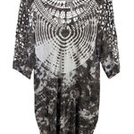 XCVI  Crochet Open Knit Tie Dye Abtract Tunic Top Size XL Lagenlook Artsy Boho Photo 0