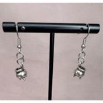 Handmade  Dangly Silver Witch Cauldron Earrings Photo 1