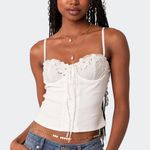 Edikted Fairygirl Cupped Lace Up Corset Tank White Small Photo 0