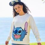 Disney  Stitch Embroidered Long Sleeve Crew Neck Size M Photo 0