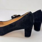 Ann Mashburn Womens Buckle Heels Black Suede Court Square EU40 US 9.5 Photo 7
