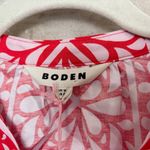 Boden Blouson Sleeve Blouse Flame Scarlet, Floral Mosaic Red Size 12 Photo 2