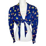 We Wore What  Bisou Cover Up Top Fruit Blue Depth Women's Size Extra Large Photo 1