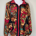 Vintage Silk Track Jacket Y2k 90s Boho Indie Sleaze Sz Small Streetwear Red Photo 0