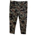 Nili Lotan Jenna Camo Pants Womens Size 8 Brown Multi Cotton Stretch Fray Cuff * Photo 1