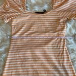 VERO MODA  Tangerine and White Ribbed Ruffle Mini Dress Juniors Size Medium NWOT Photo 6