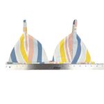 Hollister Yellow Blue Multi Striped Bikini Top Size Large Photo 2