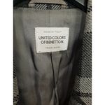 United Colors Of Benetton Gray Black Plaid Wool Blazer Size 42 Photo 3