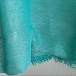 Bloomingdales NWT  Exclusive Lightweight Tiffany Blue Gold Blanket Scarf Photo 3
