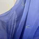 Halston Heritage Blue Chiffon Drape Midi Dress Photo 6