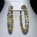 Silver and Gold Chunky Sparkle Hoop Earrings Gold Photo 0