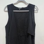 Eileen Fisher Black Washable Wool Crepe Sweater Vest Cardigan Size medium Photo 3