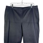 St. John NWT  100% Leather Straight Leg Pull On Pants Navy Blue K81EW01 Size 16 Photo 1