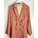 Free People Olivia Gingham Blazer in Pink Size Medium Photo 4