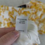 Lulus  Callista Tie Front Skater Dress Women's‎ Size Medium White Gold V-neck Photo 8