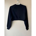 Adam Selman  Sport Shrunken Pullover Sweatshirt in Black Womens Size Small Photo 1