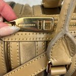 Burberry Alchester Leather Suede Two Way Bowler Bag Zip Close Gold Tone Hardware Photo 5