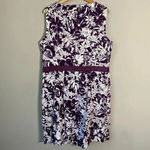 Brooks Brothers 346 Women's Size 16 Sleeveless Floral Sheath Dress Purple White Photo 10