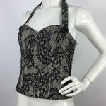 Bebe  Beaded Lace Corset Bustier Top L Photo 6