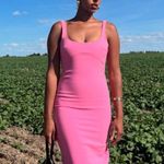 ZARA dress midi bodycon fitted pink wedding party coctail Photo 13