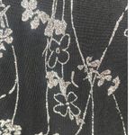 Vtg Y2 Eve Adams Midi Dress Sz M Holiday Gala Metallic Glitter Formal Floral Black Size M Photo 4