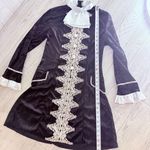 Renaissance / pirate midi dress costume elaborate English style dress velvet med Silver Photo 5