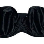 Lily Of France 90s Vintage  Black Satin Strapless Bra 36C Photo 0