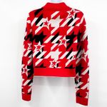 NEW Perfect Moment x BOSS Star Print Cropped Quarter Zip Merino Wool Sweater Top Red Size M Photo 3