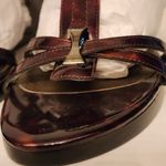 Stuart Weitzman  Obladi Sandal Cognac Tortoise Women's Brown Leather Wedge Size 8 Photo 5