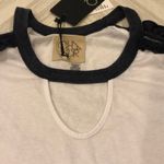 Chaser White T-Shirt w. Grey Ruffle Open Shoulder Photo 3