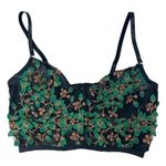 Womens Fairycore Coquette Floral Vine Embroidered Cami Cropped Corset Top Size L Green Size L Photo 2