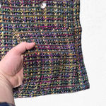 Vintage Giancarlo Ferrari Silk Blend Multicolor Boucle Tweed Jacket Size Large Purple Photo 3