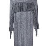 Zadig & Voltaire Winter Fringes Wool/Angora Blend Mini Dress in Grey Photo 8