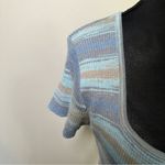 Cider  Blue and Gray Striped Knit Dress Photo 4