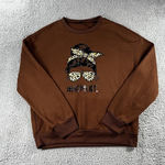 SheIn Mom Life Sweatshirt Women Medium Oversized Graphic Cozy Cheetah‎ Pullover Photo 0