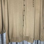 Jones New York NWT Gold Metallic Button Front Cropped Sleeve Shirt Size Medium Photo 3