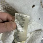 Anthropologie  Women’s Smocked Embroidered Puff Sleeve Square Neck White/Gold L Photo 6