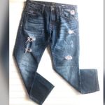 Anoname Chloe Crop Boyfriend Denim Blue Jeans Size 27 Distressed mid rise Y2K Photo 13