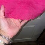 J.Crew J. Crew Crossed-Back Linen Blouse Pink Eyelet Scallop Open Back Womens Sz 6 Photo 4