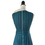 J.Crew Striped Green Dress Eyelet Fit &Flare Size 4 V Neck Lined Corporate Core Photo 5