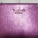 Kate Spade  Lucy Small L-Zip Wristlet Dark Raspberry Metallic Leather NWT Photo 2